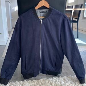 Zara navy faux suede jacket